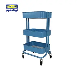 ترولی فلزی چرخدار رنگ آبی تیرداد | فروشگاه اینترنتی تیرداد هوم