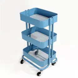 ترولی فلزی چرخدار رنگ آبی تیرداد | فروشگاه اینترنتی تیرداد هوم