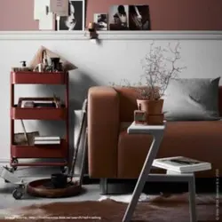 ترولی فلزی رنگ قرمز آجری تیرداد | فروشگاه اینترنتی تیرداد هوم