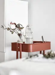 ترولی فلزی رنگ قرمز آجری تیرداد | فروشگاه اینترنتی تیرداد هوم