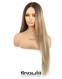 کلاه گیس زنانه کدROSALIA80-4-12-apric موی مصنوعی رنگ آمبره