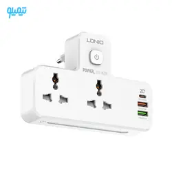 چند راهی برق و شارژر الدینیو مدل SC2311 دارای 2 پورت USB یک پورت Type C - فروشگاه اینترنتی تیمیلو