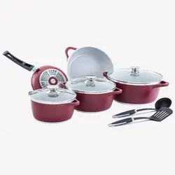 سرویس قابلمه کاملیا 11 پارچه سرامیک کاج تفلون