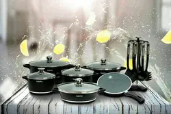 سرویس قابلمه 18 پارچه گرانیت ارکید کاج تفلون