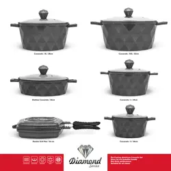 سرویس پخت و پز ۱۲ پارچه آیسل مدل Diamond