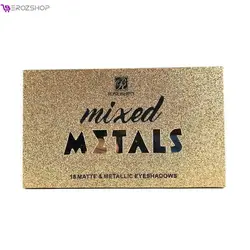 پالت سایه چشم 18 رنگ رزبری مدل متالز طلایی