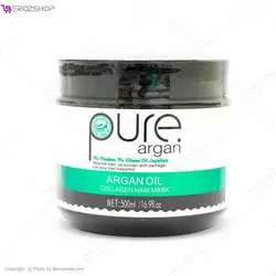 ماسک مو pure حاوی کلاژن و روغن آرگان حجم 500 میلی‌لیتر