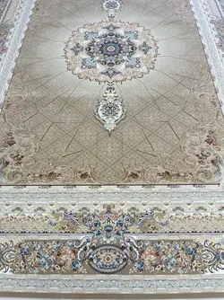 فرش 1200 شانه طرح گلسار بژ