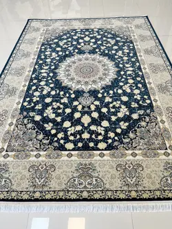 فرش ۱۲۰۰ شانه پیچک سرمه ای