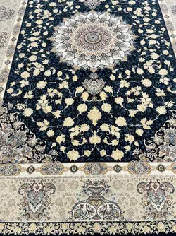 فرش ۱۲۰۰ شانه پیچک سرمه ای