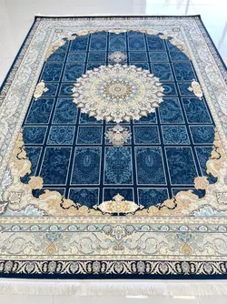 فرش طرح دستبافت رویال سرمه ای