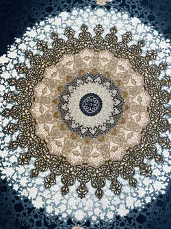 فرش 1200 شانه طرح صدرا سرمه ای