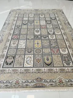 فرش 1500 شانه خشتی رنگ فیلی