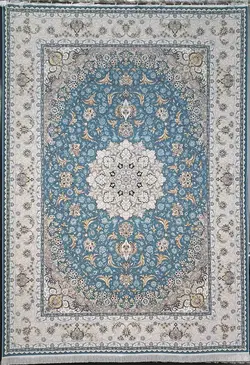 فرش ابی اطلسی نقشه محیا