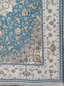 فرش ابی اطلسی نقشه محیا