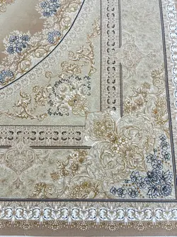 فرش 1200 شانه طرح وارش رنگ بژ