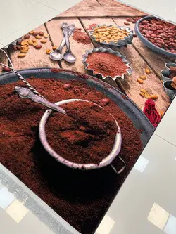 فرش اشپزخانه طرح قهوه