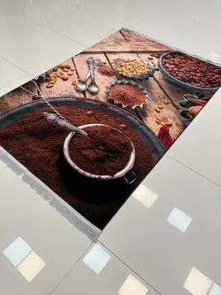 فرش اشپزخانه طرح قهوه