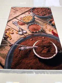 فرش اشپزخانه طرح قهوه