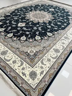 فرش 1500 شانه اصفهان سرمه ای