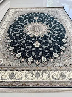 فرش 1500 شانه اصفهان سرمه ای