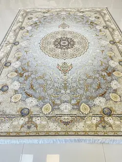 فرش طوسی کرم نقشه لیلا