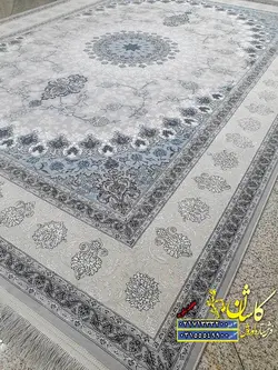 فرش نقره ای گل برجسته 700 شانه