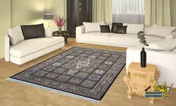 فرش کاشان 700 شانه نقشه خشتی کژال سرمه ای تراکم 2550