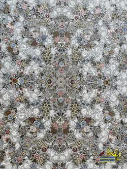 فرش کاشان افشان بهار نقره ای 1500 شانه برجسته