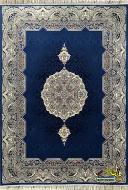 فرش کاشان 700 شانه طرح هالیدی کاربنی تراکم 2550