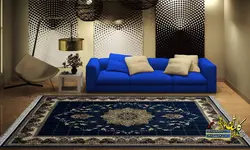 فرش کاشان نقشه هیوا ابی 700 شانه