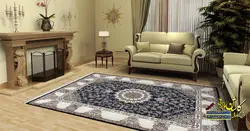 فرش کاشان نقشه پیچک سرمه ای برجسته 700 شانه