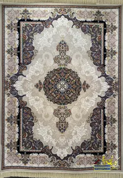 فرش کاشان 1000 شانه نقشه جزیره ترمه ای