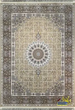 فرش کاشان نقشه پیچک لایت 1200 شانه برجسته