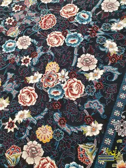 فرش کاشان 1000 شانه رنگ فیلی نقشه بهشت