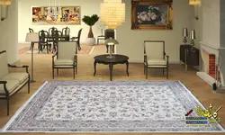 فرش کاشان نقشه افشان بهار کرم 1500 شانه برجسته