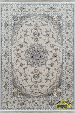 فرش کاشان 1200 شانه برجسته طرح محیا کرم
