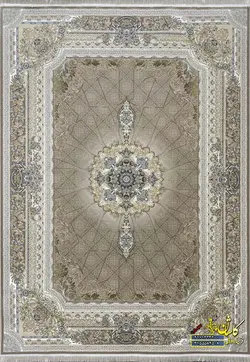 فرش کاشان گلسار بژ 1200 شانه گلبرجسته