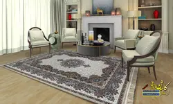فرش کاشان نقشه بهامین رنگ فیلی 1000 شانه