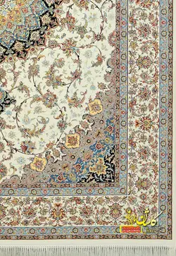 فرش کاشان 1200 شانه برجسته نقشه اصفهان کرم لایت