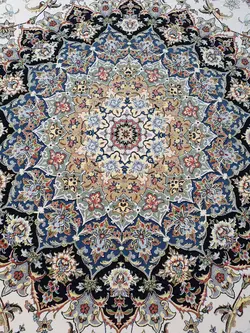 فرش کاشان 1200 شانه برجسته نقشه اصفهان کرم لایت