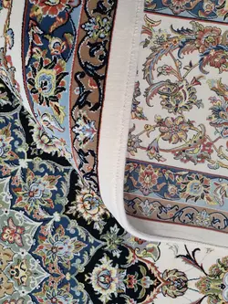 فرش کاشان 1200 شانه برجسته نقشه اصفهان کرم لایت
