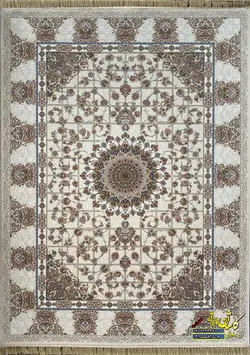 فرش کاشان 1200 شانه طرح پیچک صدفی برجسته