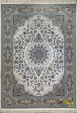 فرش کاشان 1000 شانه نقشه رزباران کرم
