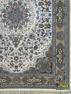 فرش کاشان 1000 شانه نقشه رزباران کرم