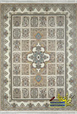 فرش کاشان 1200 شانه طرح شاهسوند برجسته فیلی