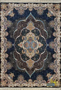 فرش کاشان 700شانه نقشه پانیذ سرمه ای