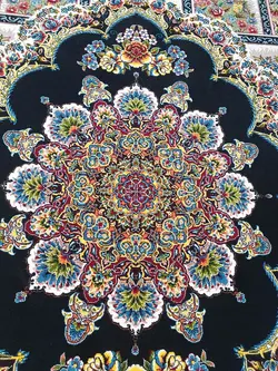 فرش کاشان 700شانه نقشه ناردون سرمه ای