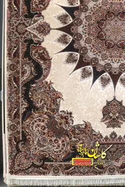 فرش کاشان 1000 شانه نقشه عقاقی کرم