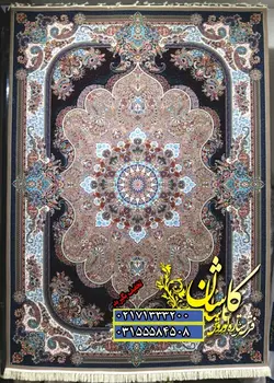 فرش کاشان 1000 شانه نقشه نسترن گردویی